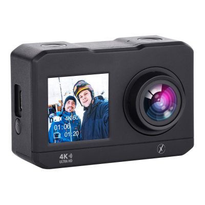 Xmate Stunt Lite 16MP 4K WiFi Action Camera, 2” HD Display Selfie Enabled, 30m Waterproof Case, 2.4G Remote & Mounting Accessories - (Black)