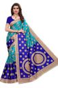 Yashika women's art silk kalamkari and bhagalpuri style saree with blouse piece and soft feel (kora)...