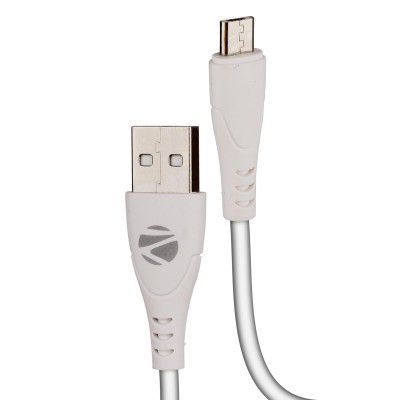 ZEBRONICS MU240 USB - Micro USB Cable, 18 Watts, Rapid Charging, Charge & Sync, 1 Meter (White)