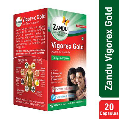Zandu Vigorex Gold Ayurvedic Daily Energizer - 20 Capsules