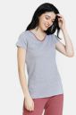 Zivame Stripes And Fun Cotton Sleep Top - Grey...