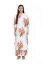 Ziyaa White Floral Print Crepe Kurta...