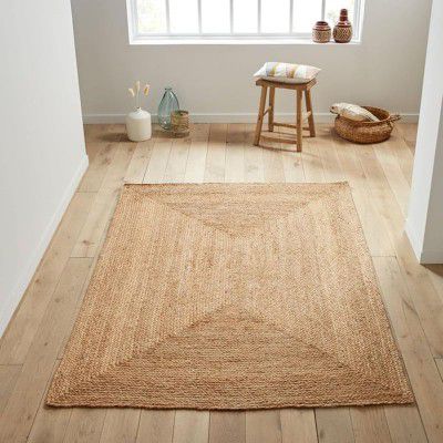 A R Creations® Jute Reversible Braided Natural & Handwoven Jute Carpet