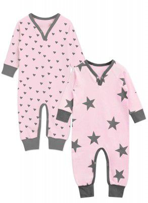 A.T.U.N. All Things Uber nice Unisex-Baby Regular fit Romper Suit (Pack of 2) (LPSD COM WER Pink_12-18 Month)
