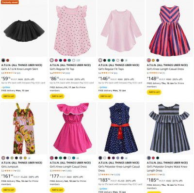 A.T.U.N  Baby-Girls Clothing Upto 93% Off