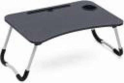 A V CREATION MATT BLACK Wood Portable Laptop Table  (Finish Color - BLACK, Pre Assembled)