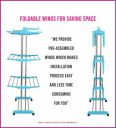 A1 Sales Cloths Drying Stand, Stainless Steel 3-Tier Foldable Cloth Drying Rack, Laundry Stand...