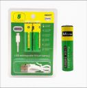 AA USB Rechargeable Lithium Battery 1.5V 3400 mWh with Type C Charging Cable - 2 Pcs Double A Rechargeable Cells ...