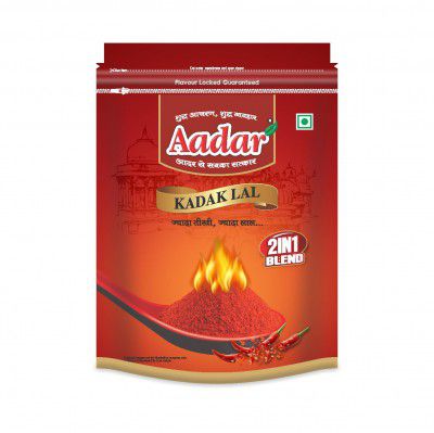 Aadar Zipper Lock 2 in 1 Red Chilli Kadak Lal Powder 200g