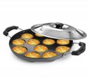 AADHIK Appam Pan with Lid Appam Maker 12 Cavity Appam Chatty Appam Pan Aluminium, Appam Kadai Non Stick with Lid, Grey...