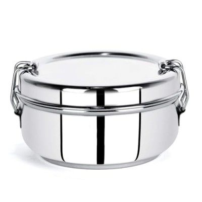 AADHIK Lunch Box Big Size 600 ml Stainless Steel Food Pack, Tiffin Box for School, Office, 2 Tier, Daily Use