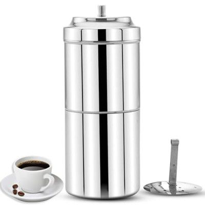 AADHIK Stainless Steel Filter Coffee Maker Big Size,6-8 cups, 400 ml