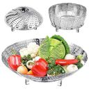 AADHIK Stainless Steel Vegetable Fruit Steamer Punching Food Drain Bowl Basket Stainless Steel Steamer (Steamer Basket)...