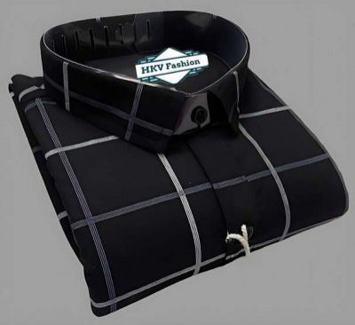 aadi Men Checkered Casual Black Shirt