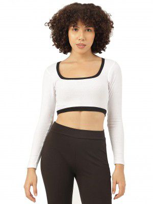 Aahwan Women's & Girls' Solid Basic Cropped Top