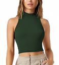 Aahwan Women's & Girls' Solid Ribbed Slim Fit Crop Tank Top...