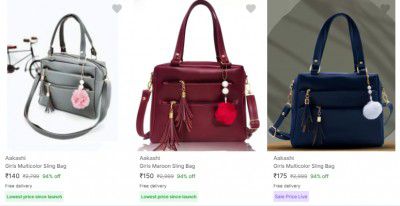 Aakashi Bags Starts @ 140 | Upto 94% Off