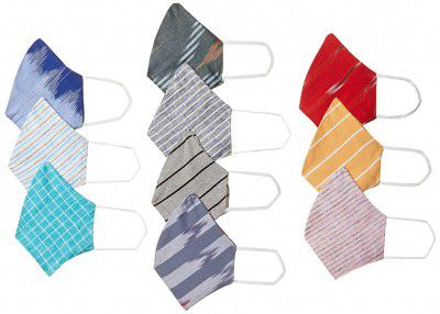 Aalia Womens Cotton Reusable Face Mask (Pack of 8) (MASK10_Assorted_One Size)