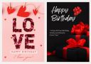 AanyaCentric Printed Birthday Greeting Cards Combo of 2 for Husband Wife Boyfriend Girlfriend Lover...
