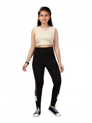 Aarika Black-Dark Green Color Girls Track Pant (TP-BBC-W-18-BLACK-DARK-GREEN-40)