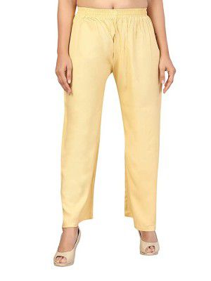 Aarika WomenS Fawn Colored Solid Straight Palazzo 
