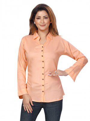 Aarika Womens Regular Shirt (SH-W-2002_Peach M)