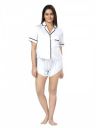Aarika Women's Shirt & Shorts Set Night Shirt (NS-RE-5407_White_XL)...
