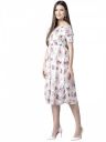 Aarika Womens White-Blue Colour Georgette Floral Print Middi...