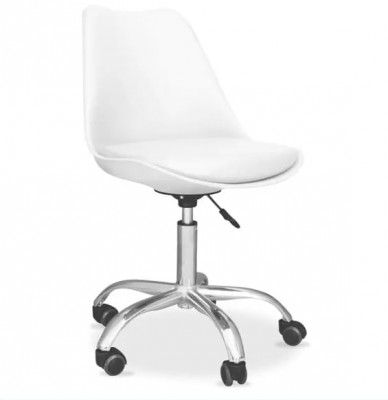 Aarpee Furnitures Armless Revolving Office Chair - Solid Steel (Stone White)