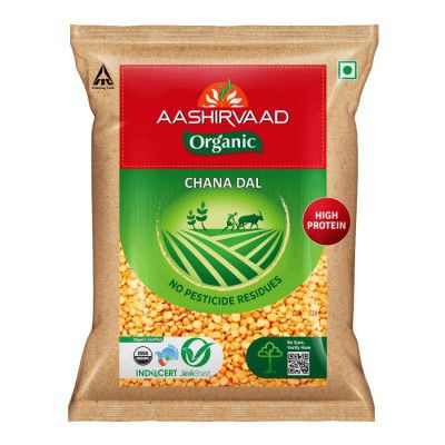 Aashirvaad Nature's Super Foods Organic Chana Dal Pouch, 1 kg
