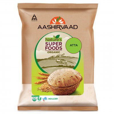 Aashirvaad Organic Atta, 1 kg, 100% Organic Whole Wheat Atta