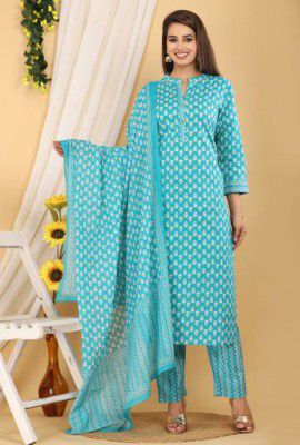 AASHU  Women Pure Cotton Kurta Pant Dupatta Set