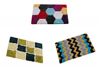 AAZEEM Abstract Cotton Door Mat - 16x24, Multicolour