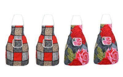 AAZEEM Cotton Abstract Kitchen Apron with Waterproof Back