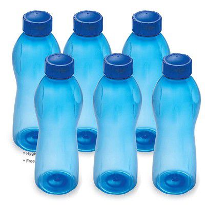 ABCD Vakraangee Plastic Hub Water Bottle Set 1 L Set of 6