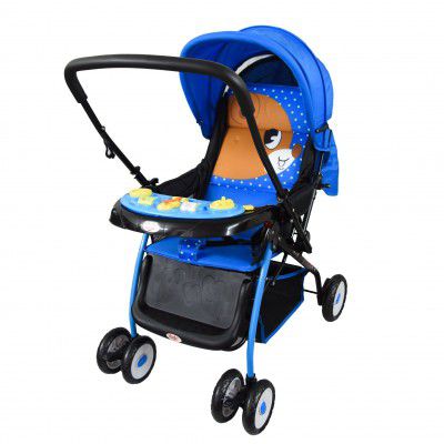 Abdc Kids Crysta Baby Pram and Stroller with Reversible Handlebar 