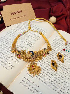 ABDESIGNSGold- Plated Antique Matt Finish Jewellery Set
