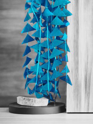 Abhaas Decorative Triangle Felt Fabric Garlands Handmade 4ft. Hanging Toran Indian (Light Blue, 5 Garlands)