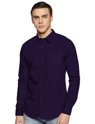 ABOF Men's Solid Slim Fit Casual Shirt