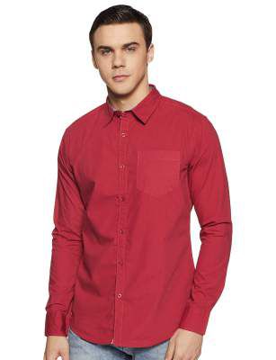 ABOF Men's Solid Slim Fit Casual Shirt