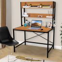 ABOUT SPACE 3 Tier Wooden Office Table with Storage - Office Desk-Computer Table for Gaming...