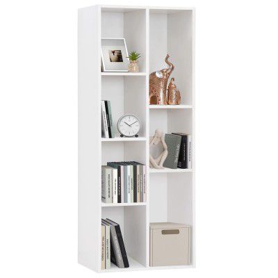 ABOUT SPACE 5 ft Book Shelf - 7 Cubes Engineered Wood Book Rack (White - L50 x B32.5 x H152.5 cm)