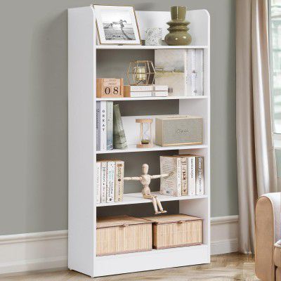 ABOUT SPACE Bookshelf for Home - 5 Tier Books Rack (White - L 62.5 x B 23.5 x H 130 cm)