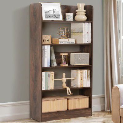 ABOUT SPACE Bookshelf for Home - 5 Tier Books Rack (Walnut - L 62.5 x B 23.5 x H 130 cm)