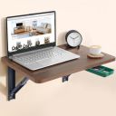 ABOUT SPACE Study Table - Wall Mounted Computer Table Foldable - (Walnut - L 59.5 x B 39.5 x H 32 cm)...