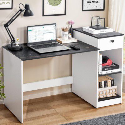 ABOUT SPACE Study Table with Drawer - Computer Table with Bottom Storage Space DIY Engineered Wood Office Desk