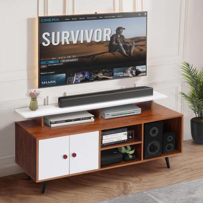 ABOUT SPACE TV Unit - Engineered Wood DIY TV Stand with Cable Hole Cabinet
