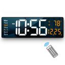 Abovsare Plastic Digital Wall Clock Large Display, 16.2 Inch Large Wall Clocks, Led Digital Clock With Remote Control /Automatic Brightness Dimmer Big Clock With Date Week Temperature (Orange)...