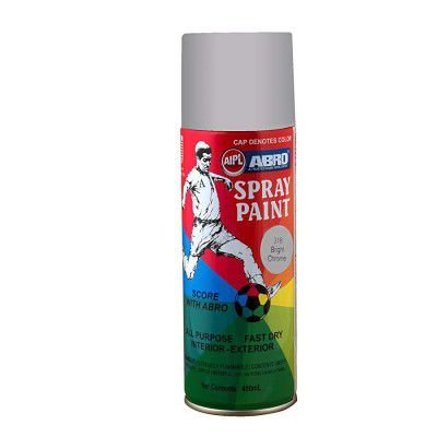 ABRO Multipurpose Colour Spray Paint Can for Cars and Bikes (Bright Chrome, 1 Piece)