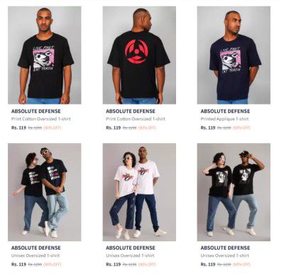 ABSOLUTE DEFENSE Men's T-Shirts upto 90% off | starting From Rs.119